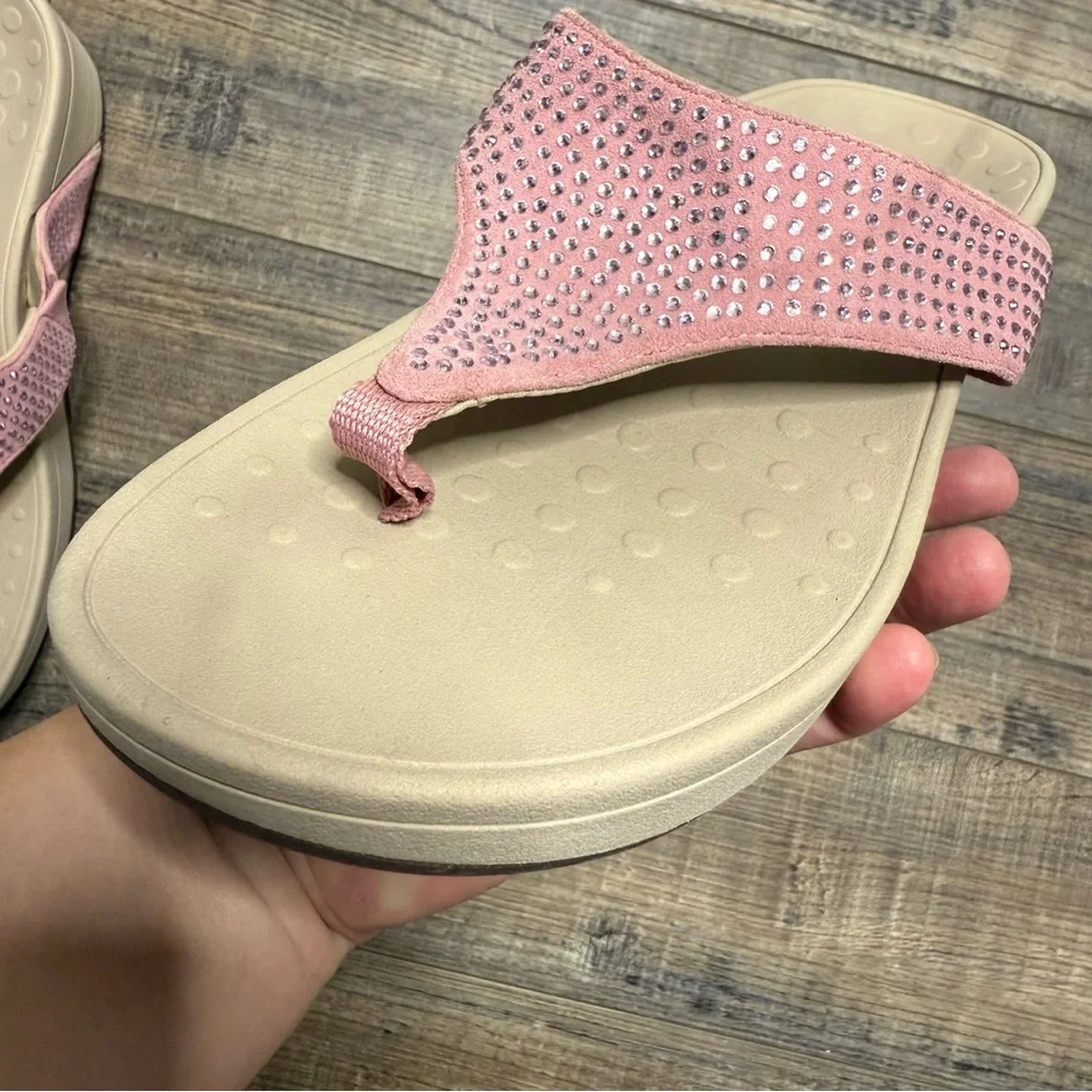 Vionic Dillon Shine Toe Post Sandal Blush Pink Women's - Picture 7 of 13